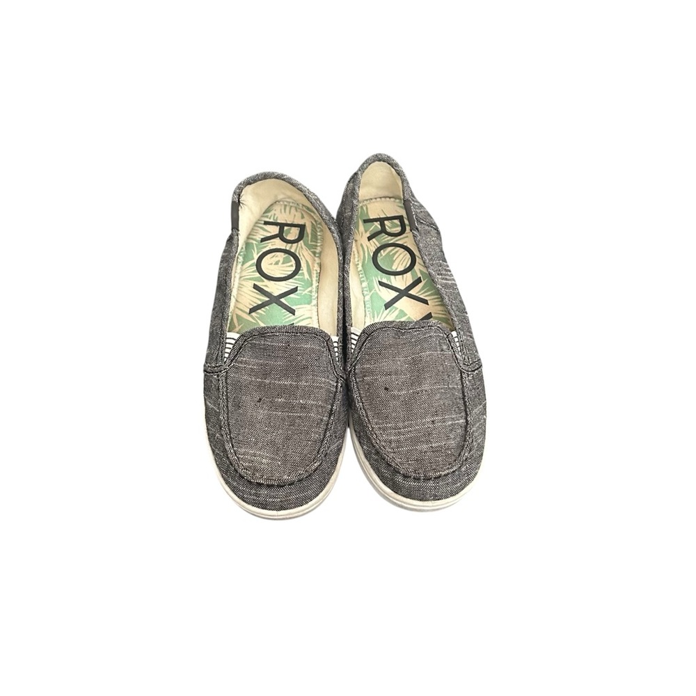 Roxy Women’s Slip-On Casual Shoes Gray Chambray Canvas Sneakers Size 7.5 - Picture 3 of 12